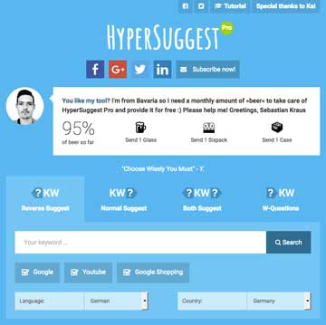 Hypersuggest: un aiuto per trovare idee per i post del blog aziendale